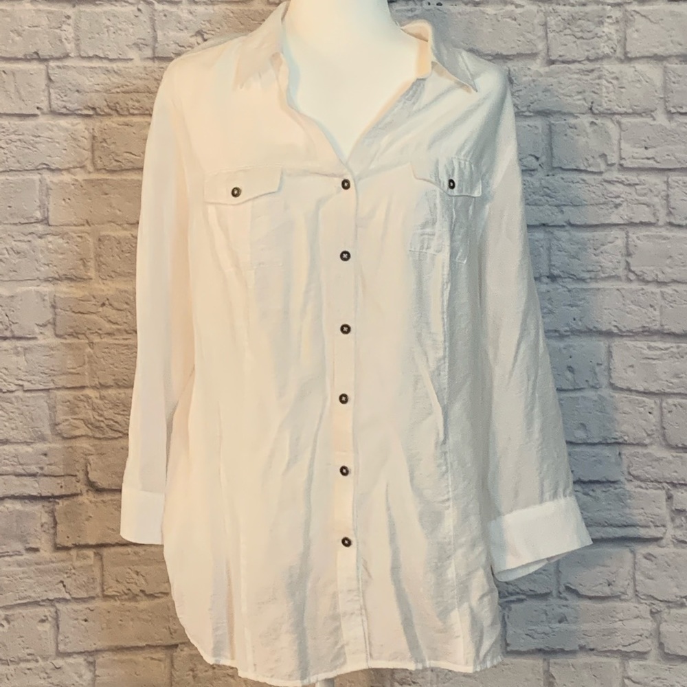 Beautiful white lightweight Roz & Ali shirt - size 1x